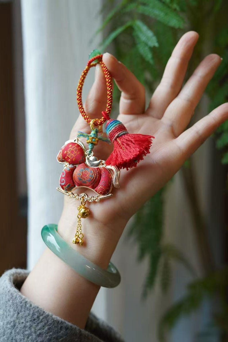 Lucky Song Brocade Horse Charm | Handmade Chinese New Year Gift | Year ...