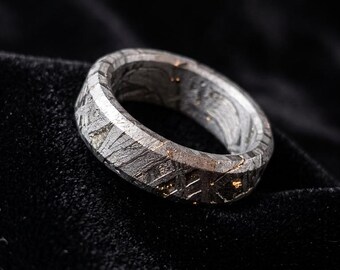 Natürlicher Muonionalusta-Meteoritenring – IIIE-Eisenmeteorit-Ehering