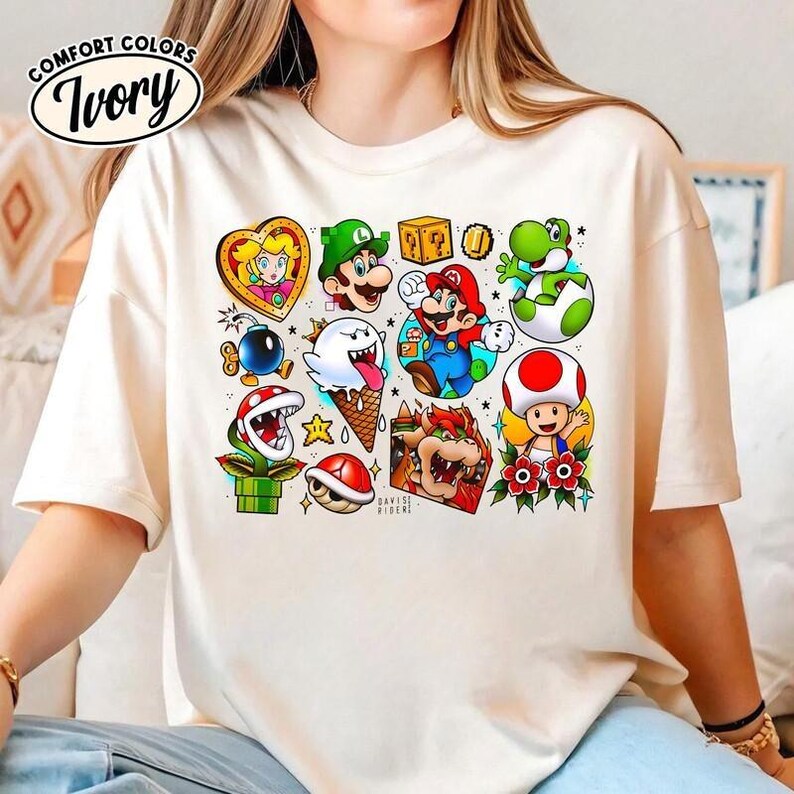 Super Mario Epic Universe Shirt Mario Galaxy Movie Tee Mario Luigi Princess Peach Mario Game Gaming Shirt Universal Family Vacation Shirt 02 bild 3