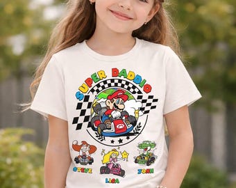 Personalized Super Daddio Shirt, Super Mario Dad Shirts, Super Mario Character Shirt, Father's Day Shirt, Disneyland Family Matching Tee 04