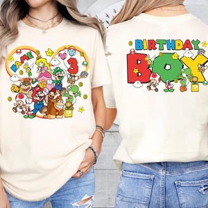 Custom Super Mario Birthday Shirt, Mario Galaxy Movie Tee, Epic Universe Mario Birthday Shirt, Disneyland Mario Group Birthday Matching Tee image 1