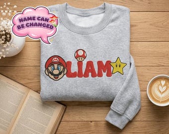 EMBROIDERED Custom Mario Shirt, Yoshi Luigi Peach Bowser Tee, Retro Gaming Shirt, Family Matching, Birthday Gift, Gamer Shirt, Mario Tee