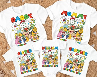 Cusotm Super Mario Birthday Shirt Mario Galaxy Movie Tee Disneyland Mario Group Birthday Shirt Epic Universal Family Birthday Matching Tee