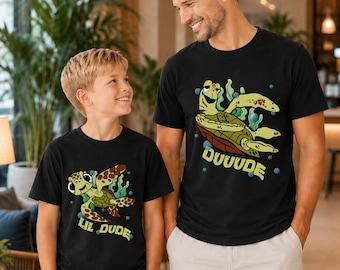 Le monde de Nemo Duuude & Lil Dude chemises assorties, ensemble de chemises assorties pour la fête des pères, papa et fils, chemise fête des pères, chemise Disneydad