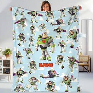 Personalized Toy Story Buzz Lightyear Blanket, Disneyland Toy Story Blanket, Custom Buzz Lightyear Blanket, Disneyland Blanket Gift image 1