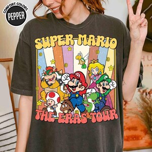 Super Mario Eras Style Shirt Super Mario Bros Vintage Shirt Mario Shirt Video Game Shirt Epic Universe Family Matching Tee image 4