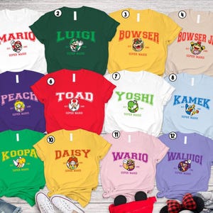 Personalized Super Mario Character Shirt, Custom Epic Universe Shirt, Mario Galaxy Movie Tee, Disneyland Family Group Matching Shirt 06 image 2