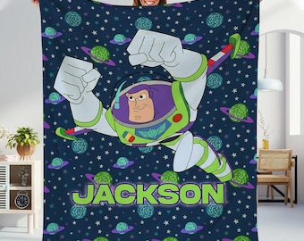 Personalized Toy Story Fleece Blanket, Woody And Buzz Lightyear Blanket, Toy Story To Infinity and Beyond Blanket, Disneyland Throw Blanket