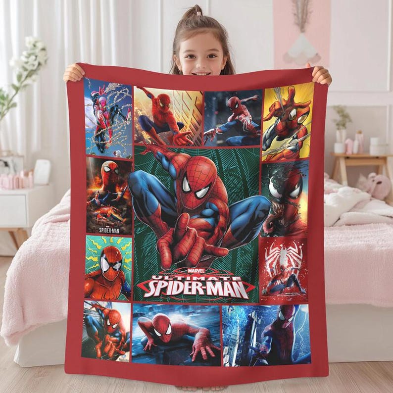 Couverture Spidey et ses incroyables amis, couverture polaire Spidey Friends, couverture super-héros Spiderman, cadeaux d'anniversaire Spidey image 3