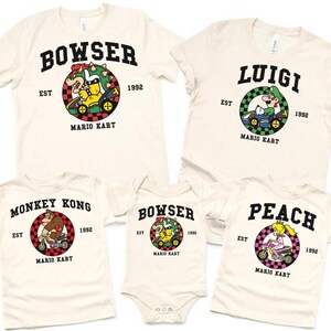 All Characters Super Mario Kart Shirt, Personalized Super Mario Kart Shirt, Mario Galaxy Movie Shirt, Epic Universe Family Matching Shirt 36 画像 2