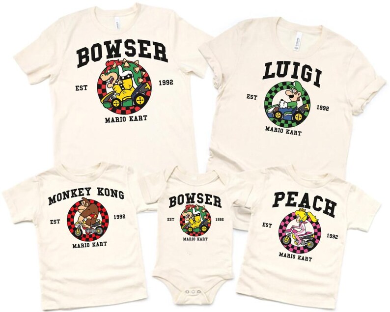 All Characters Super Mario Kart Shirt, Personalized Super Mario Kart Shirt, Mario Galaxy Movie Shirt, Epic Universe Family Matching Shirt 36 画像 2
