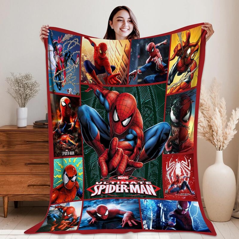 Couverture Spidey et ses incroyables amis, couverture polaire Spidey Friends, couverture super-héros Spiderman, cadeaux d'anniversaire Spidey image 1