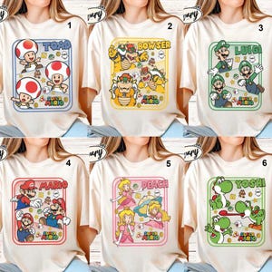 Super Mario Characters Shirt Mario Galaxy Movie Shirt Super Mario Family Shirt Disneyland Mario Video Games Shirt Epic Universe Shirt 12 image 1