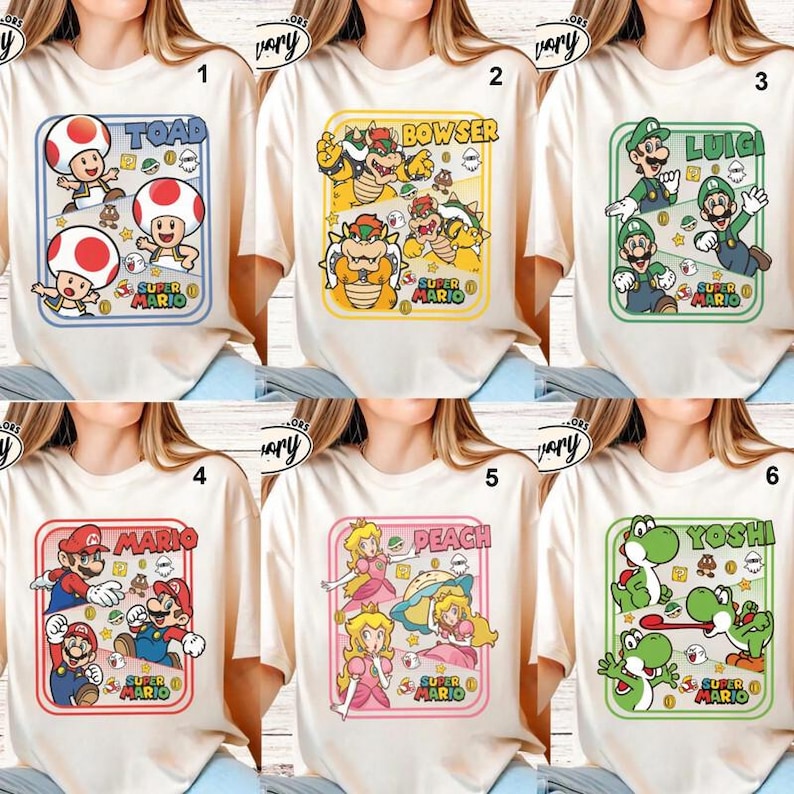 Super Mario Characters Shirt Mario Galaxy Movie Shirt Super Mario Family Shirt Disneyland Mario Video Games Shirt Epic Universe Shirt 12 image 1