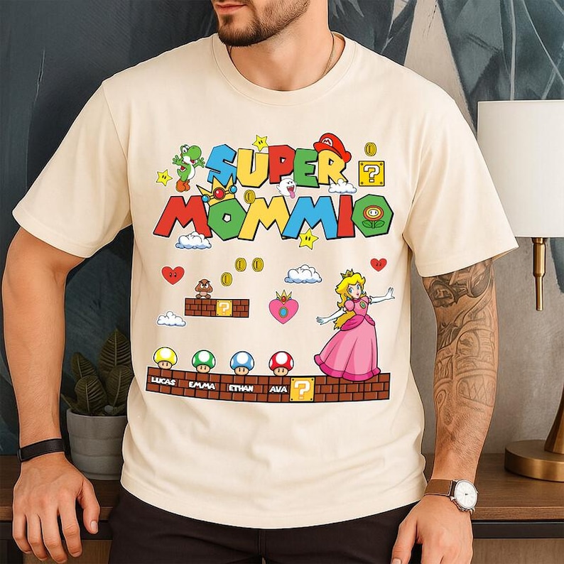 Personalized Super Mommio Shirt Mario Mother Day Shirt Mario Galaxy Movie Shirt Epic Universe Family Matching Tee Mother'S Day Gift 13 image 2