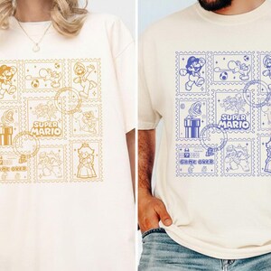 Mario And Friend Doodle Art Shirt Mario Galaxy Movie Shirt Disneyland Mario Video Games Shirt Epic Universe Family Matching Shirt 14 afbeelding 2