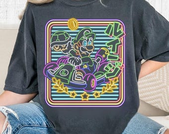 Mario Luigi Neon Kart Shirt, Super Mario Kart Shirt, Mario Shirt, Mario Video Game Shirt, Epic Universe Family Shirt 05
