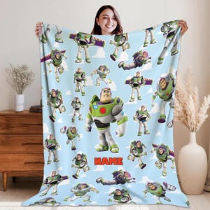 Personalized Toy Story Buzz Lightyear Blanket, Disneyland Toy Story Blanket, Custom Buzz Lightyear Blanket, Disneyland Blanket Gift image 3