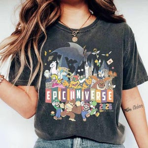 Super Mario Epic Universe 2026 Shirt Mario Galaxy Movie Shirt Mario Game Gaming Shirt Disneyland Family Matching Shirt 09 imagem 1