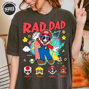 Camiseta personalizada de Disneyland Super Mario Rad Dad, camiseta de la película Mario Galaxy, camiseta del Día del Padre, camiseta a juego de Disneyland para padre e hijo (03) imagen 3