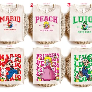 Custom Super Mario Characters Shirt, Mario Galaxy Movie Shirt, Disneyland Mario And Friend Shirt, Epic UniverseFamily Matching Shirt 03 image 1