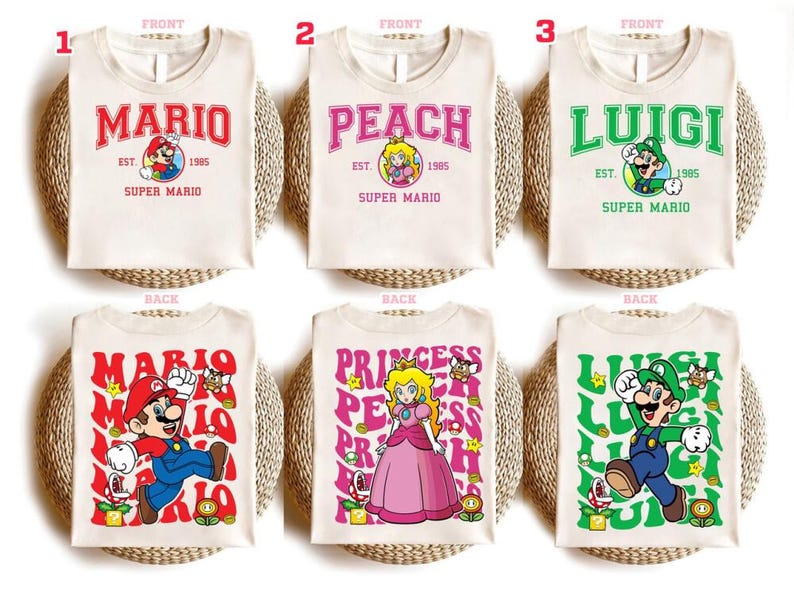 Custom Super Mario Characters Shirt, Mario Galaxy Movie Shirt, Disneyland Mario And Friend Shirt, Epic UniverseFamily Matching Shirt 03 image 1