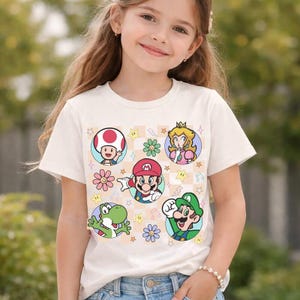 Super Mario Shirt Mario Game Gaming Shirt, Mario Tee, Mario Luigi Princess Peach Shirt, Disneyland Family Matching Shirt -1 image 1