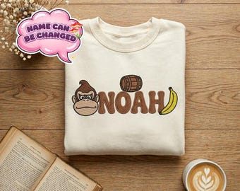 EMBROIDERED Custom Mario Donkey Kong Shirt, Yoshi Luigi Peach Bowser Tee, Retro Gaming Shirt, Family Matching, Birthday Gift, Gamer Shirt