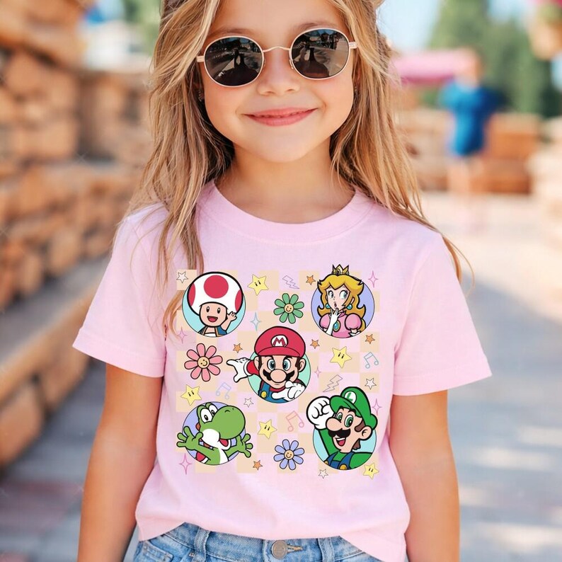 Super Mario Shirt Mario Game Gaming Shirt, Mario Tee, Mario Luigi Princess Peach Shirt, Disneyland Family Matching Shirt -1 image 2