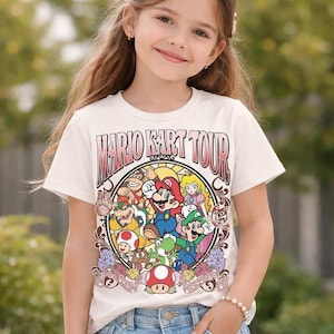 Vintage Mario Kart Tour Shirt, Mario Galaxy Movie Shirt, Super Mario Princess Shirt, Mario Kart Road Trip Shirt, Epic Universe Family Shirt image 1