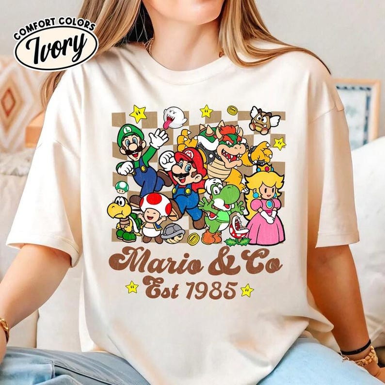 Disneyland Mario Est 1985 Shirt, Mario Galaxy Movie Shirt, Mario Luigi Princess Peach Shirt, Epic Universal Family Group Matching Tee 13 image 3