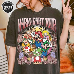 Vintage Mario Kart Tour Shirt, Mario Galaxy Movie Shirt, Super Mario Princess Shirt, Mario Kart Road Trip Shirt, Epic Universe Family Shirt image 3