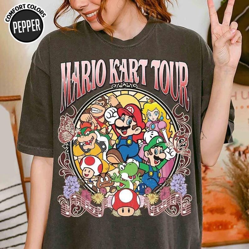 Vintage Mario Kart Tour Shirt, Mario Galaxy Movie Shirt, Super Mario Princess Shirt, Mario Kart Road Trip Shirt, Epic Universe Family Shirt image 3