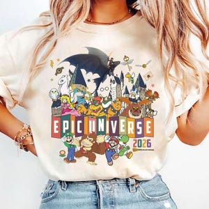 Super Mario Epic Universe 2026 Shirt Mario Galaxy Movie Shirt Mario Game Gaming Shirt Disneyland Family Matching Shirt 09 imagem 2