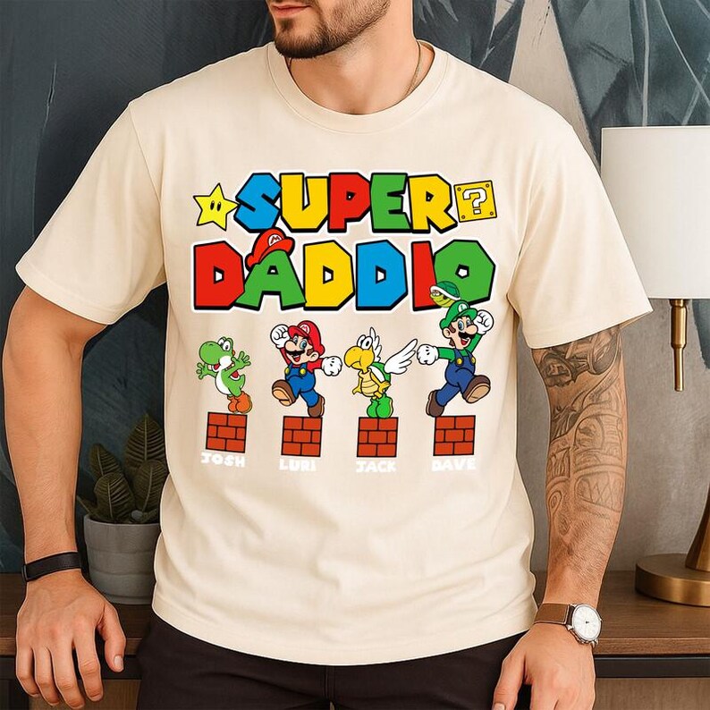 In My Super Daddio Era Shirt, Super Mario Dad Shirt, Disneyland Mario Galaxy Movie Tee, Father's Day Mother's Day Shirt, Gift for Dad 03 image 2
