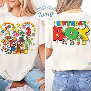 Custom Super Mario Birthday Shirt, Mario Galaxy Movie Tee, Epic Universe Mario Birthday Shirt, Disneyland Mario Group Birthday Matching Tee image 2