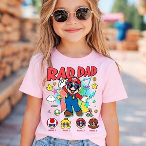 Camiseta personalizada de Disneyland Super Mario Rad Dad, camiseta de la película Mario Galaxy, camiseta del Día del Padre, camiseta a juego de Disneyland para padre e hijo (03) imagen 2