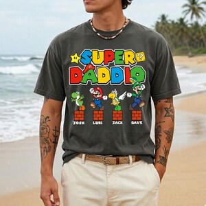 In My Super Daddio Era Shirt, Super Mario Dad Shirt, Disneyland Mario Galaxy Movie Tee, Father's Day Mother's Day Shirt, Gift for Dad 03 image 4