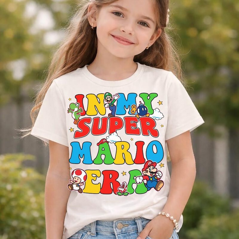 In My Super Mario Era Shirt Super Mario Character Shirt Mario Shirt Disneyland Mario Video Game Tee Epic Universal Family Tee image 1