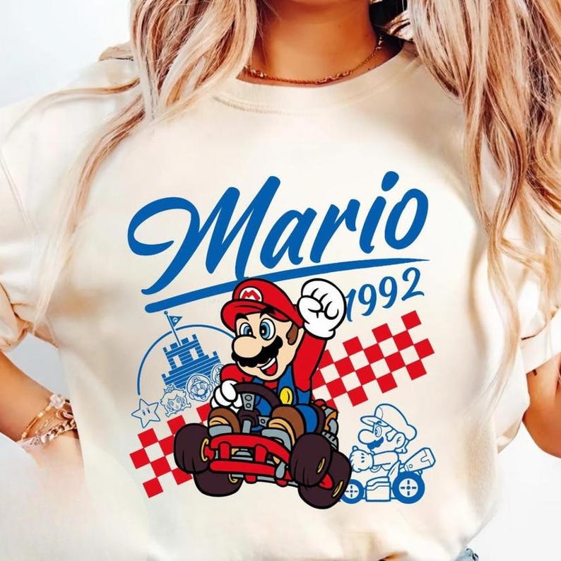 Vintage Super Mario 1992 Shirt Mario Galaxy Movie Shirt Super Mario Family Shirt Disneyland Mario Video Games Shirt Epic Universe Shirt 12 Bild 1