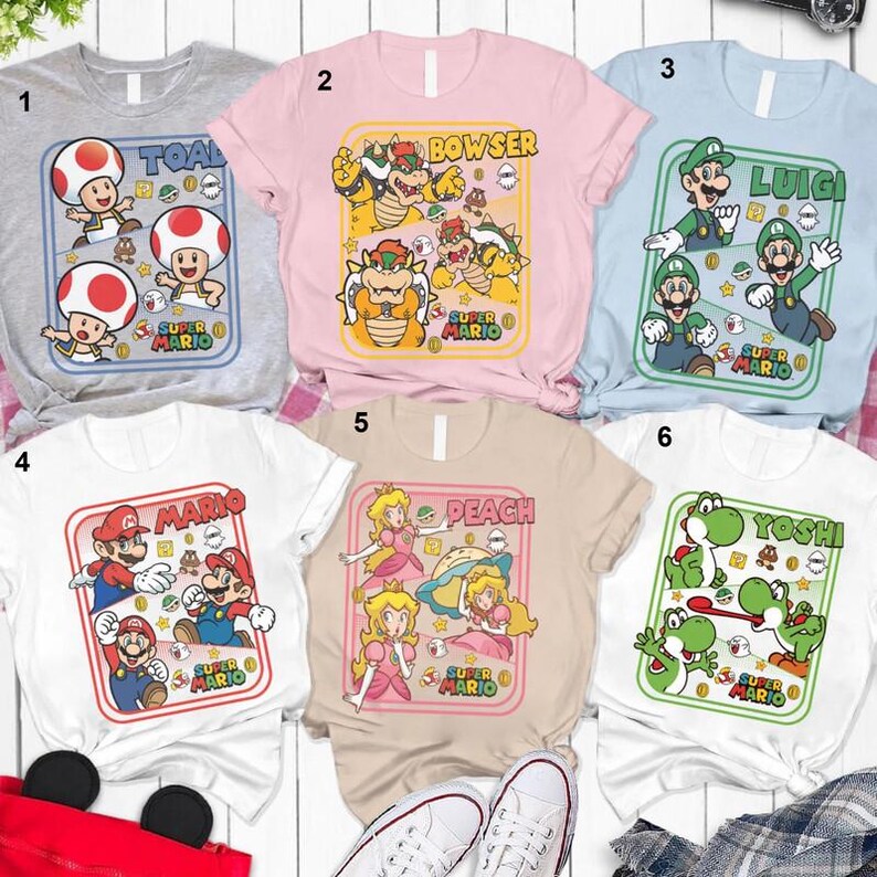 Super Mario Characters Shirt Mario Galaxy Movie Shirt Super Mario Family Shirt Disneyland Mario Video Games Shirt Epic Universe Shirt 12 image 2
