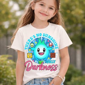 There's No Sunshine Only Darkness Shirt, Super Mario Lumalee Shirt, Luna Mario Shirt, Mario Galaxy Movie Shirt, Epic Universe Matching Tee image 1