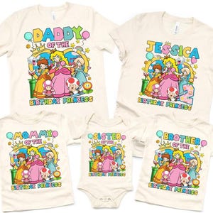 Disneyland Princess Peach Birthday Shirt Custom Mario Princess Birthday Shirt Mario Galaxy Movie Tee Disneyland Birthday Family Matching Tee image 2