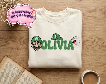 EMBROIDERED Custom Mario Luigi Shirt, Yoshi Luigi Peach Bowser Tee, Retro Gaming Shirt, Family Matching, Birthday Gift Gamer Shirt Mario Tee