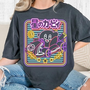 Mario Kirby Neon Kart Shirt, Super Mario Kart Shirt, Mario Galaxy Movie Shirt, Mario Video Game Shirt, Epic Universe Family Shirt 08 image 1