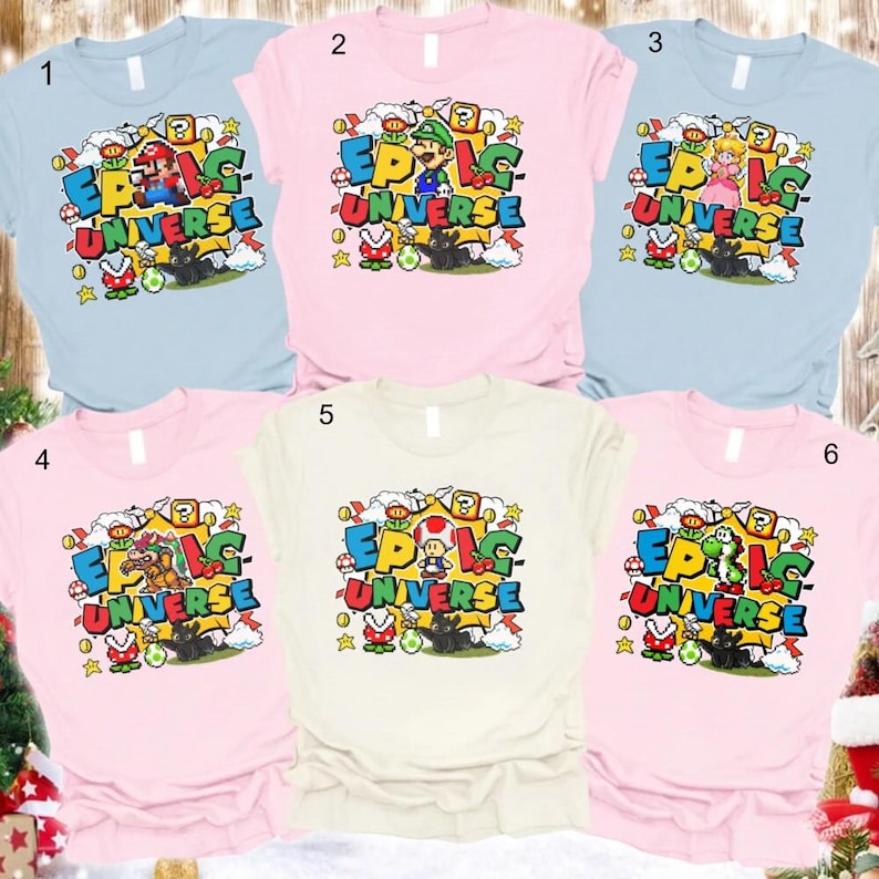 Epic Universe Vacation 2026 Shirt, Disneyland Super Mario Family Shirt, Mario Galaxy Movie Tee, Epic Universe Family Trip Matching Shirt 00 image 1