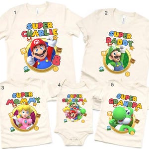 Chemise anniversaire Super Mario personnalisée, chemise film Mario Galaxy, chemise famille Mario univers épique, chemise assortie famille Mario Disneyland 06 image 2