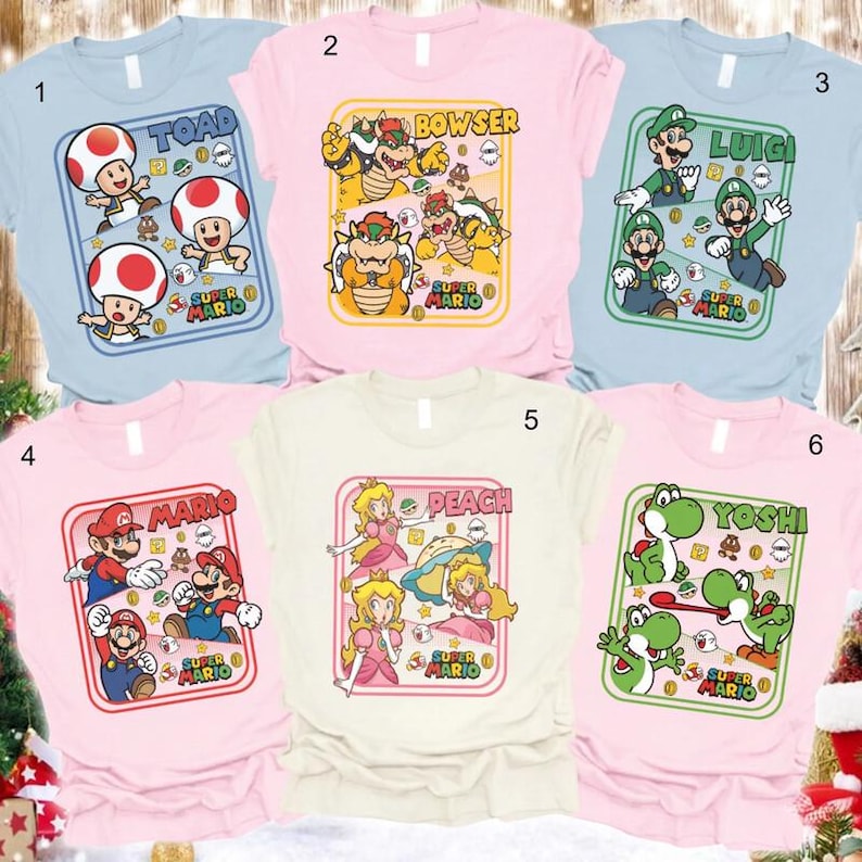 Super Mario Characters Shirt Mario Galaxy Movie Shirt Super Mario Family Shirt Disneyland Mario Video Games Shirt Epic Universe Shirt 12 image 3