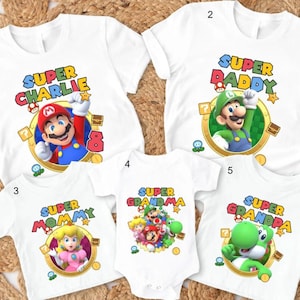 Chemise anniversaire Super Mario personnalisée, chemise film Mario Galaxy, chemise famille Mario univers épique, chemise assortie famille Mario Disneyland 06 image 1