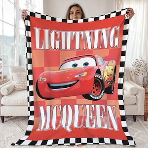 Lightning McQueen Fleece Blanket, Baby Shower Gift, Disneyland Home Decor, Birthday Gift,Lightning McQueen Tow Mater Blanket image 1